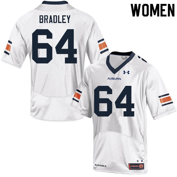 Women #64 Cort Bradley Auburn Tigers College Football Jerseys Sale-White